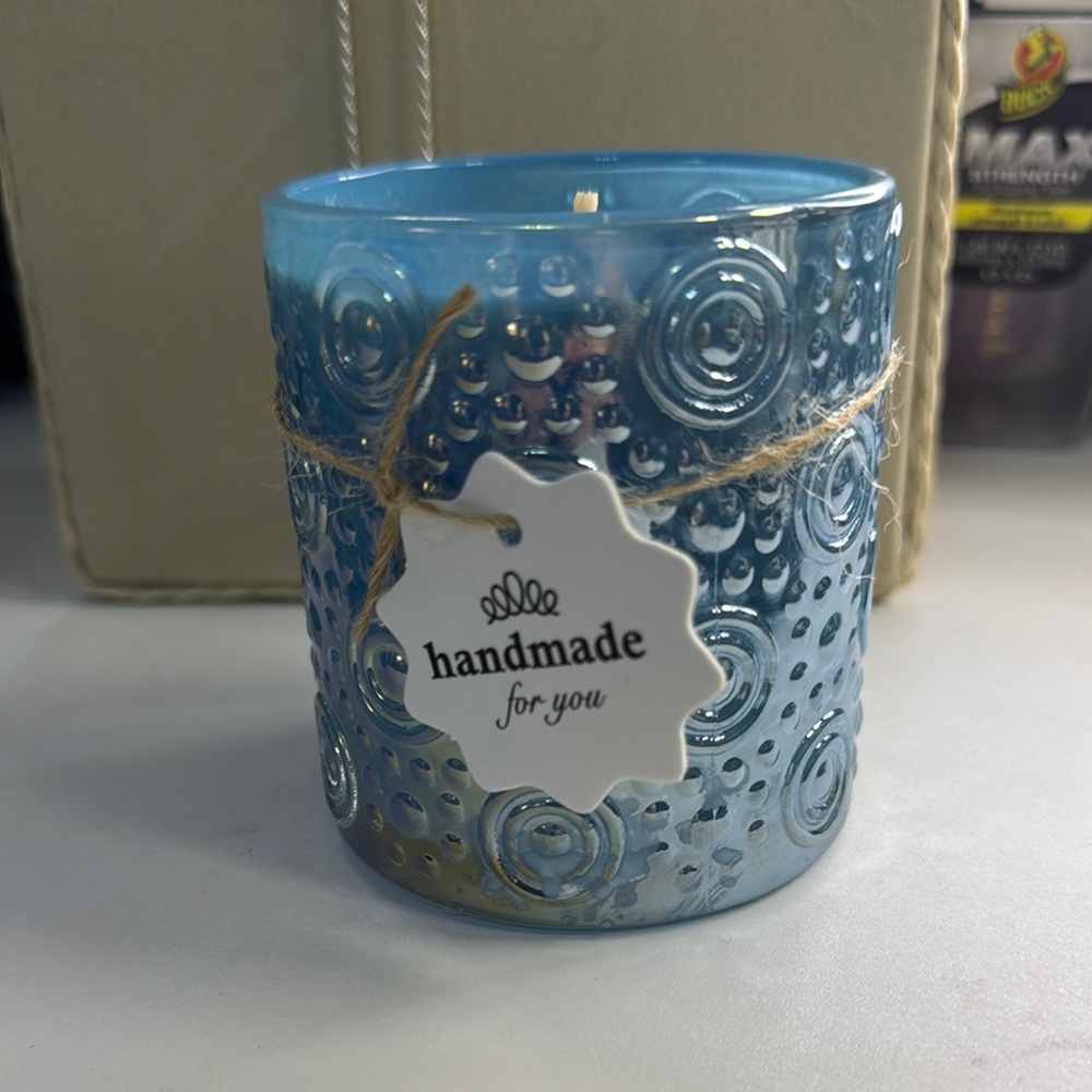 *FINAL PRICE* Handmade Soy Candle in Iridescent Blue Holder